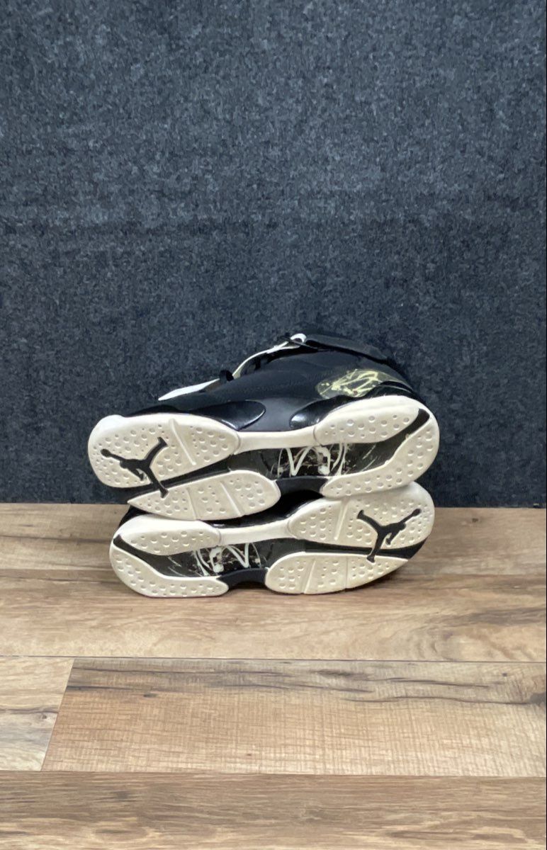 Nike Air Jordan 8.0 Black White Metallic Gold Youth Sneakers Size 6Y