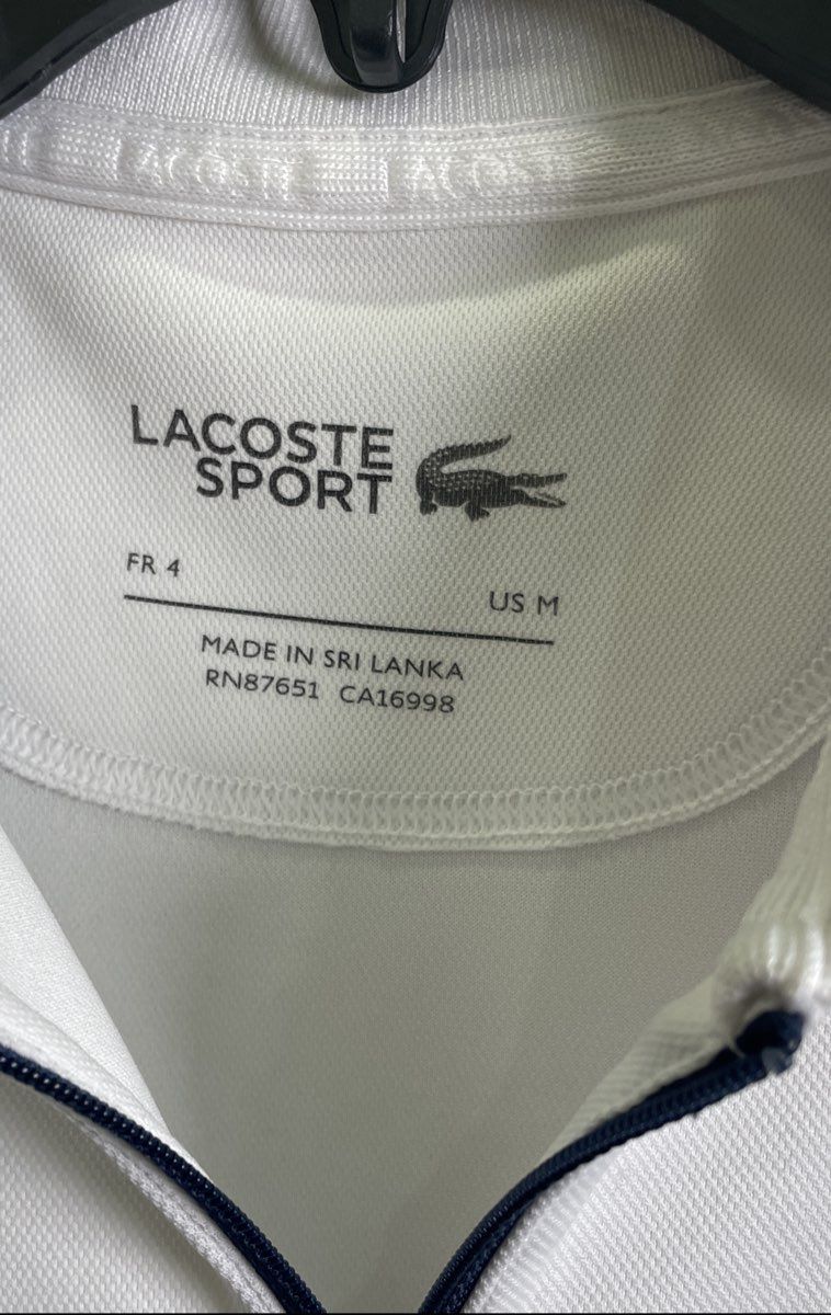 Lacoste Sport Men's Ultra-Dry Colorblock Zip Tennis Polo Shirt Blue Yellow Sz M