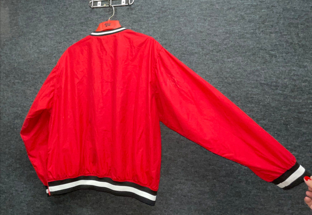 Vintage 90s Champs Sports Men's Maryland Windbreaker Red V-Neck Pullover Sz XL
