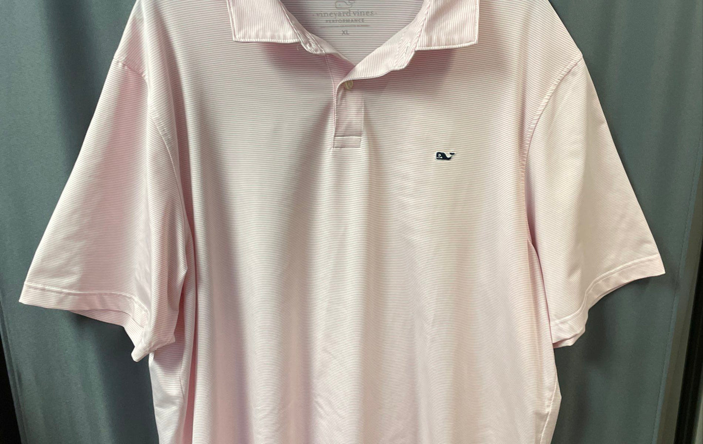 Vineyard Vines Men's Pink Edgartown Performance Polo Shirt Striped Sz XL
