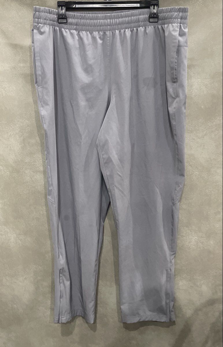 DSG Men's Grey Performance Athletic Track Pants Spandex Blend Ankle Zips Sz XL