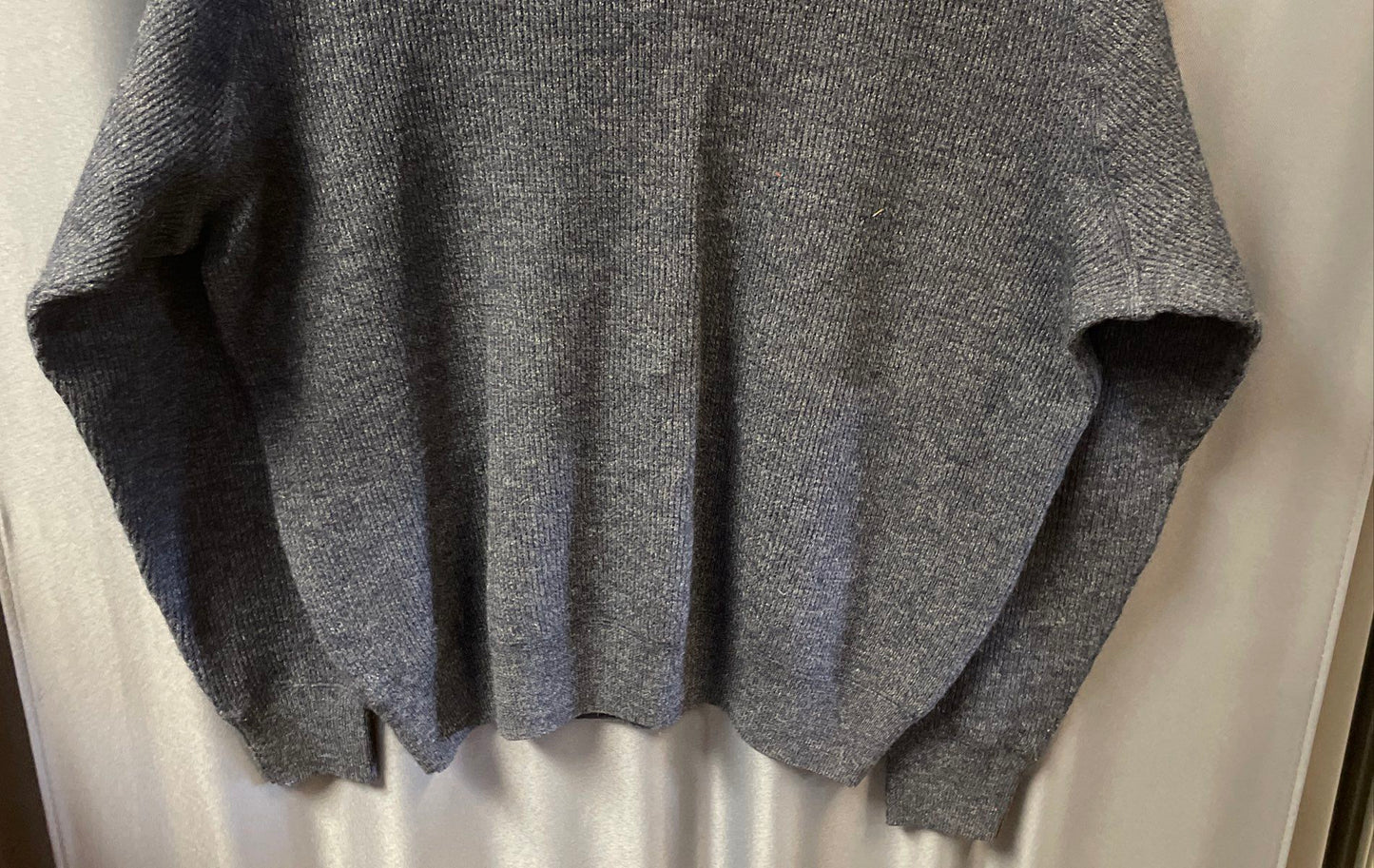 Jos. A. Bank Men's Gray Merino Wool Blend Ribbed Crewneck Sweater Sz L