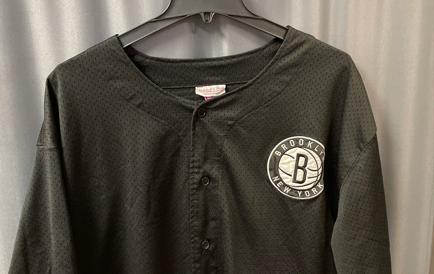 Mitchell & Ness Men's Brooklyn Nets Black NBA Mesh Baseball Jersey Sz 4XL