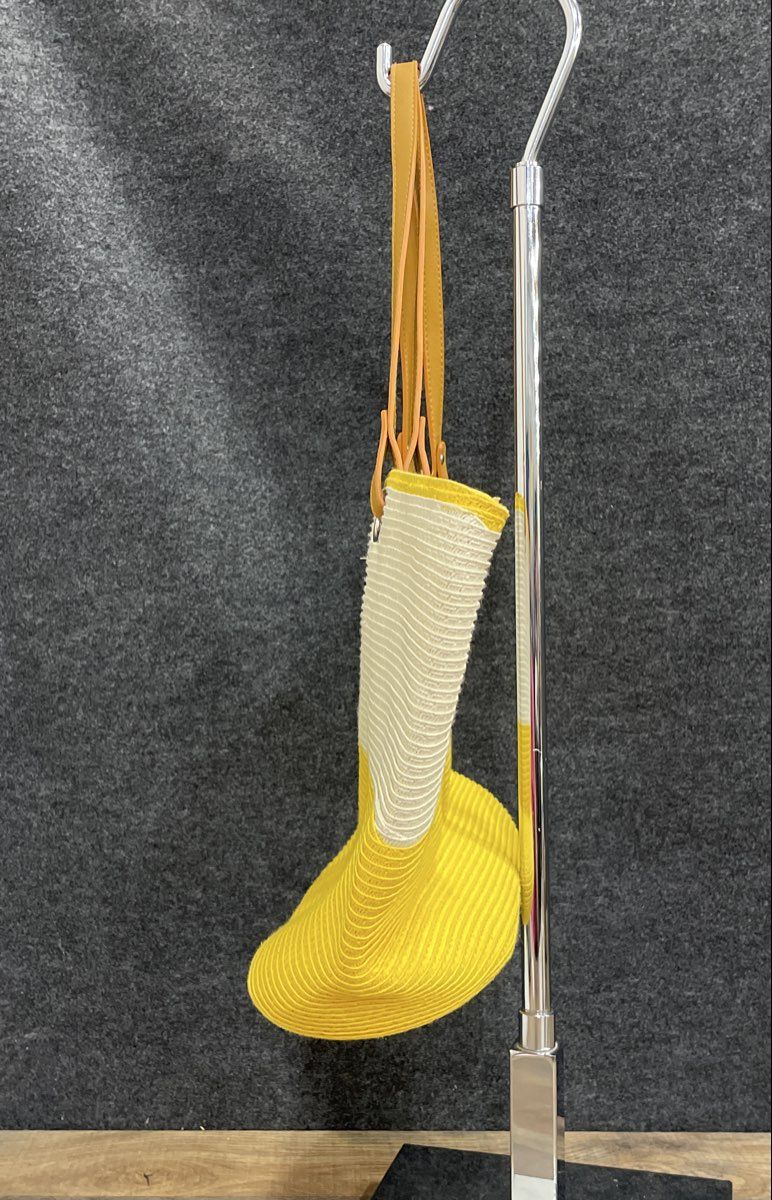 Yellow White Woven Color Block Large Tote Beach Shoulder Bag Silver Hardware