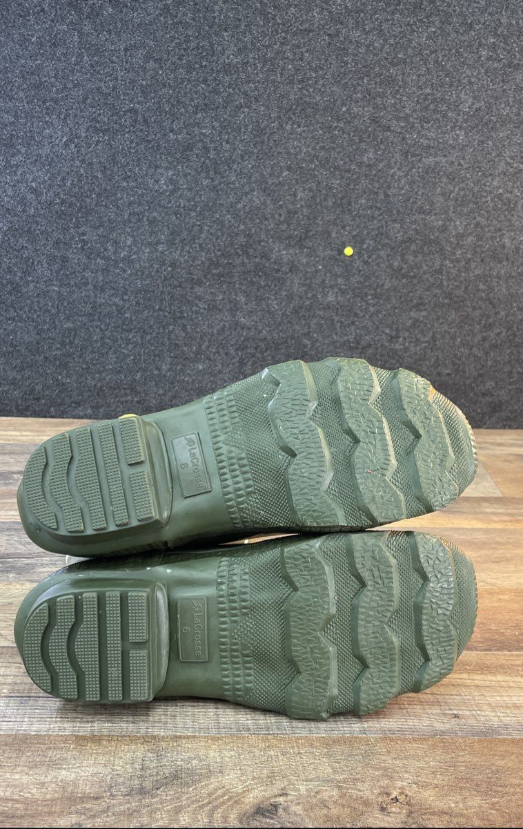 LaCrosse Grange Rubber Hunting Boots 18" Men's Size 6 OD Green Cleated