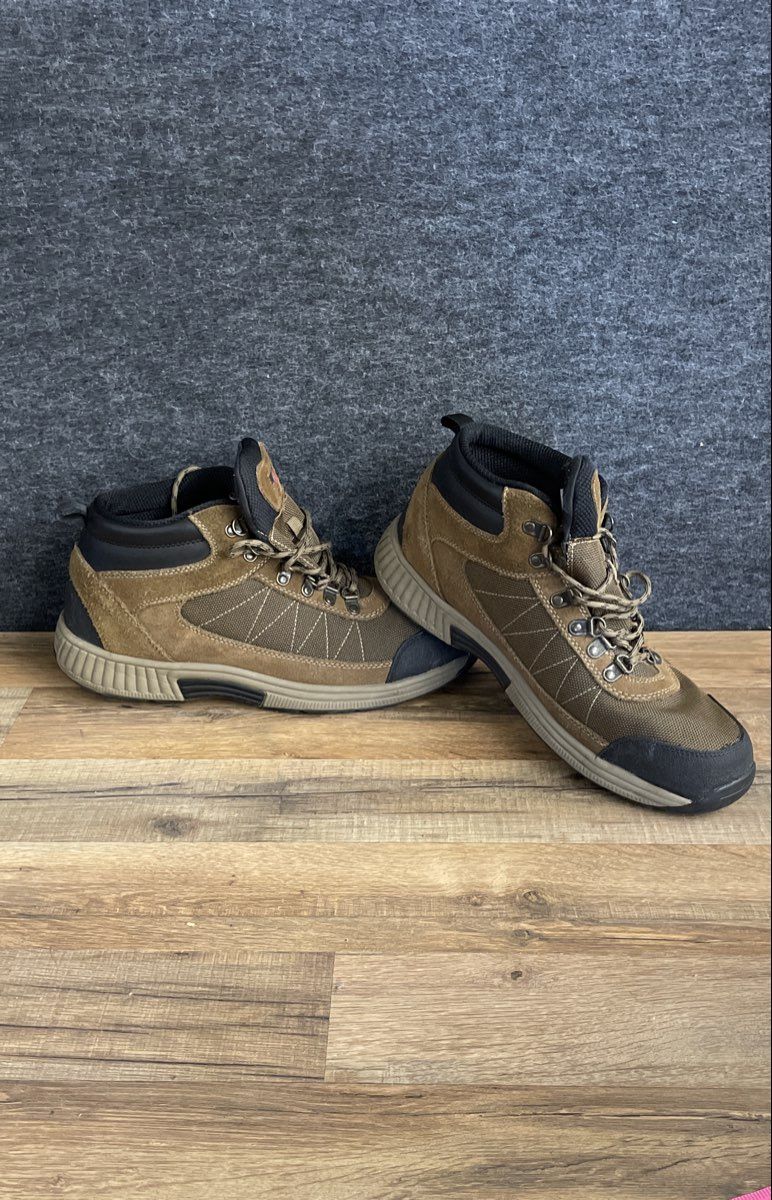 Orthofeet 489 Hunter Brown Leather Mesh Men's Hiking Boots Size 13 D