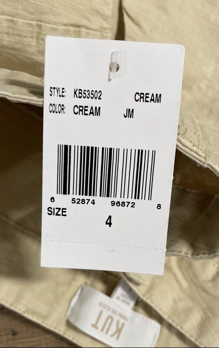 KUT from the Kloth Women's Cream Utility Patch Pocket Cotton Pants Size 4 NWT