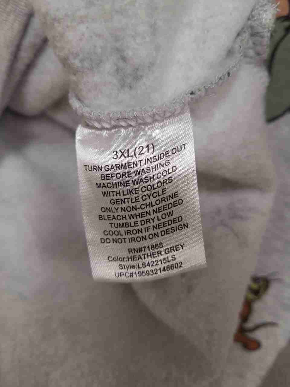 Tom and Jerry Men's Heather Grey All Over Print Crew Neck Sweatshirt Sz 3XL