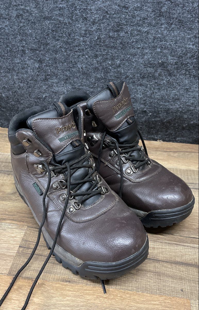 Propet Cliff Walker Brown Leather Waterproof Hiking Boots Men's Size 11 5E XX