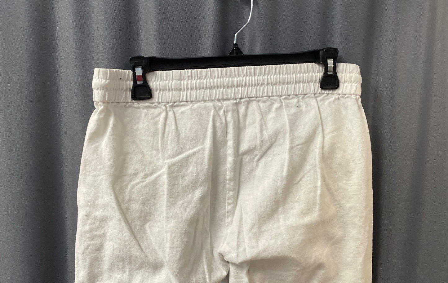 J. Crew Women's White Seaside Pants Linen Cotton Drawstring Tapered Leg Sz 4