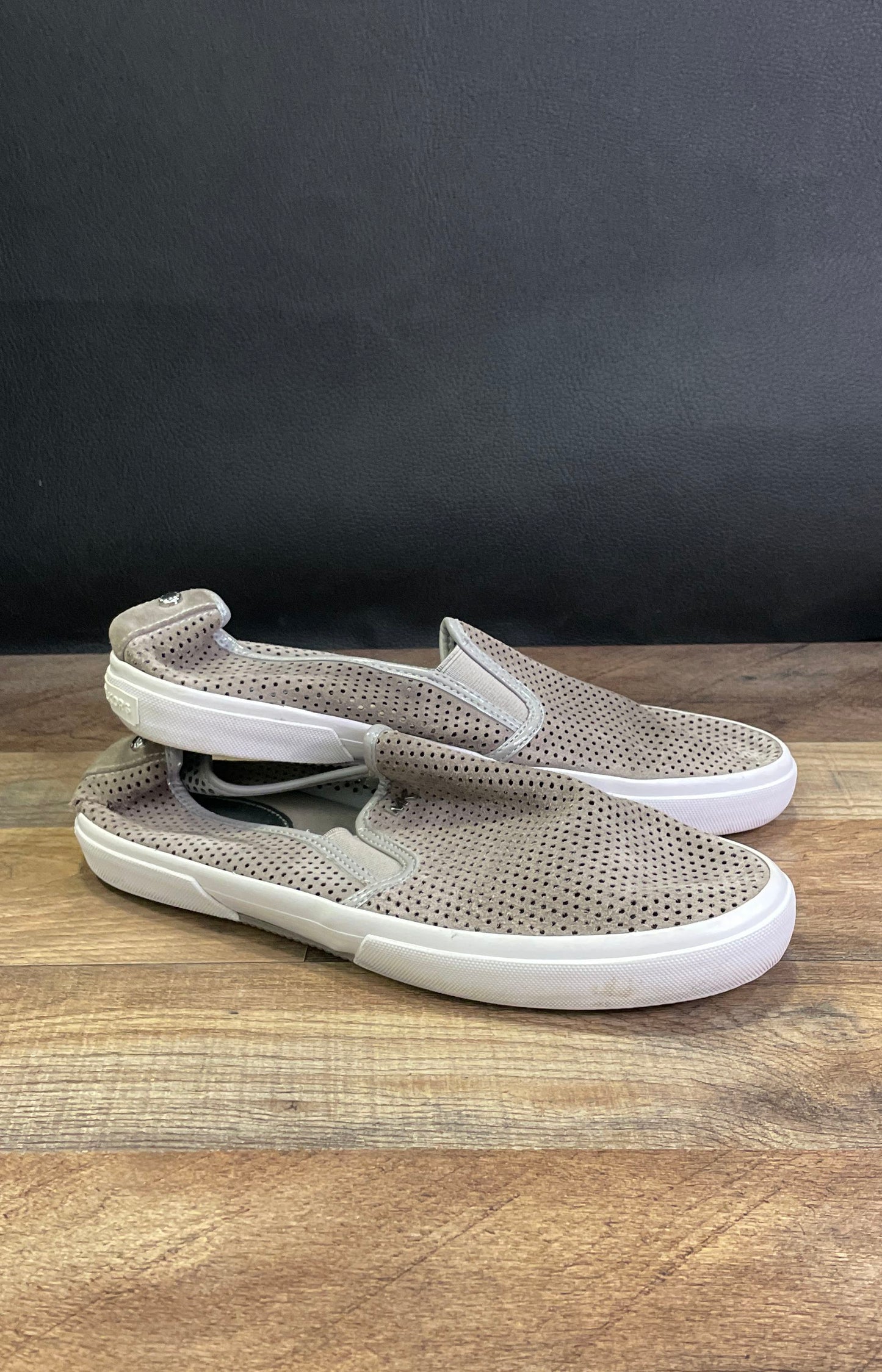 Michael Kors Perforated Suede Slip On Sneakers Taupe Women's Size 10