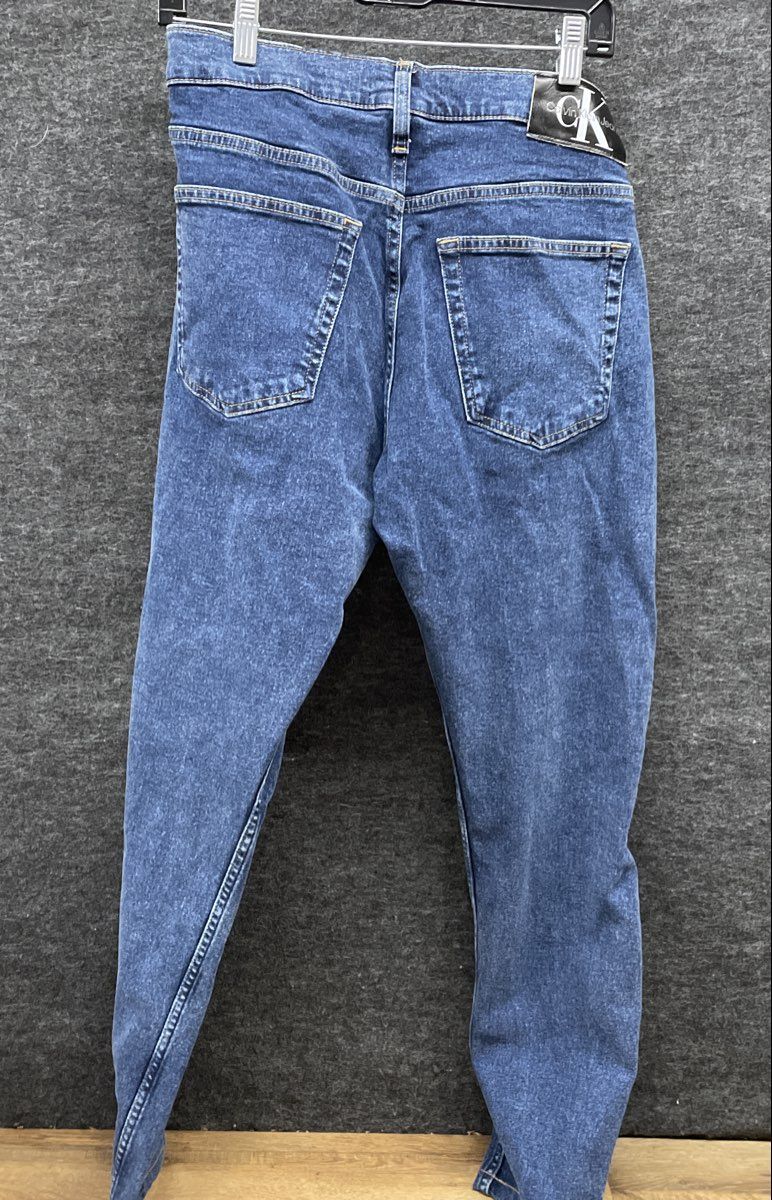 Calvin Klein Men's Blue Denim Jeans 5-Pocket Straight Fit Sz 34x32