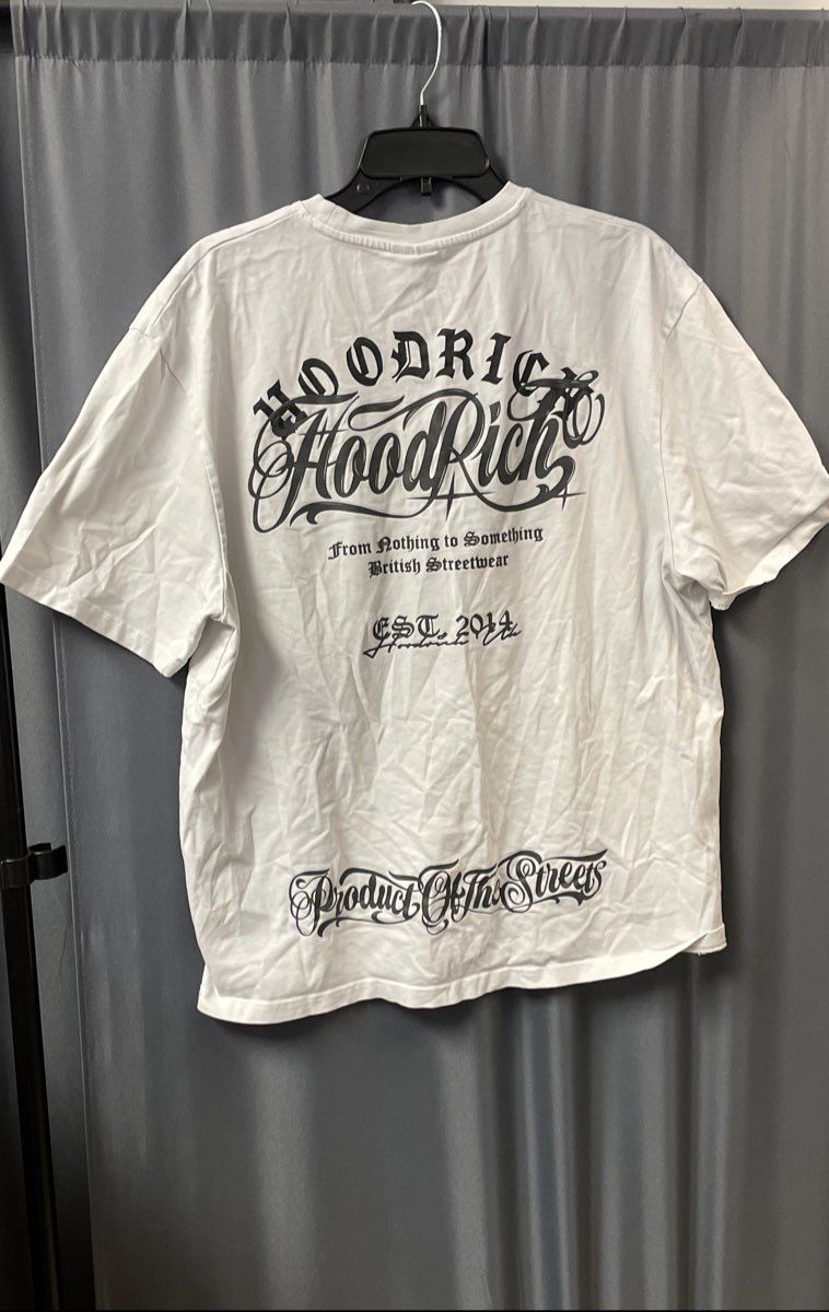 Hoodrich Men's White T-Shirt British Streetwear Graphic EST. 2014 Size L