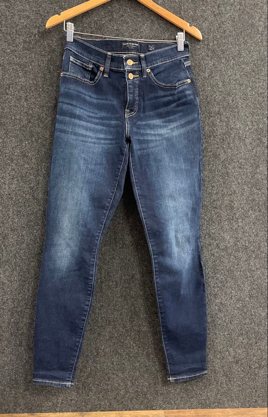 Lucky Brand Women's Ava Mid Rise Super Skinny Jeans Dark Wash Sz 6/28 R