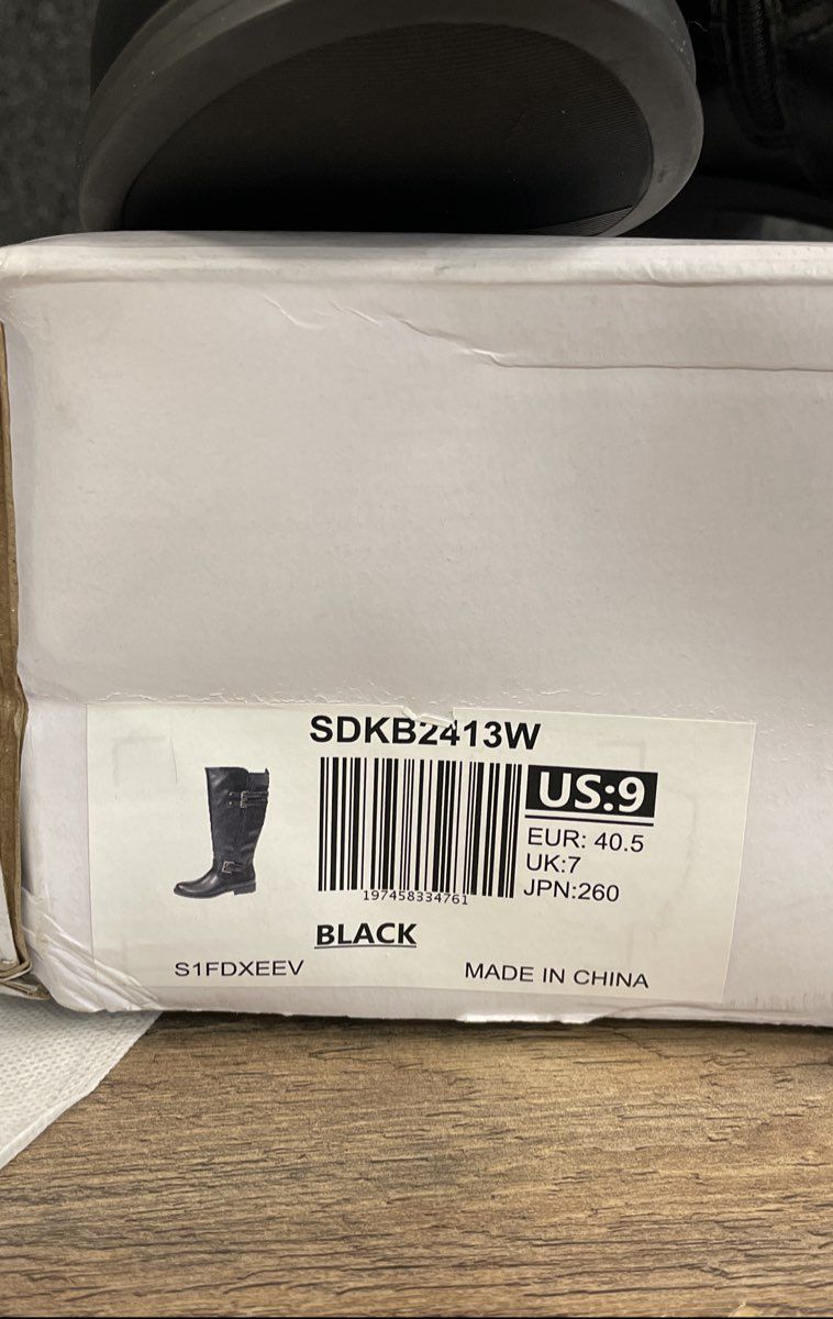 Dream Pairs Women's Black Knee High Riding Boots Buckle Detail Size 9 DS