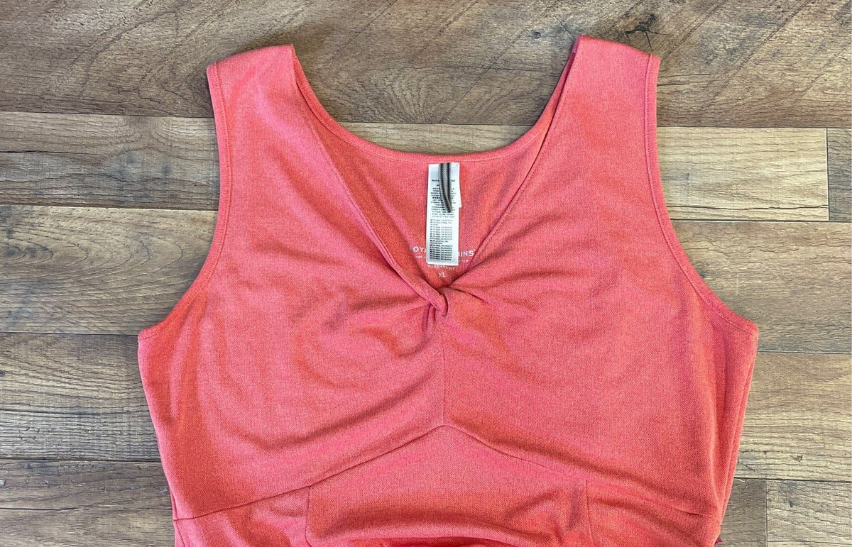 Royal Robbins Women's Dress Coral Heather Sleeveless Twist Front Tencel Sz XL