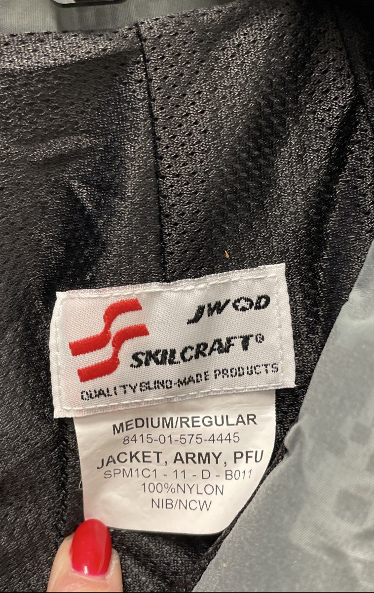Skilcraft Men's US Army PFU Jacket Gray Digital Camo Reflective Sz M