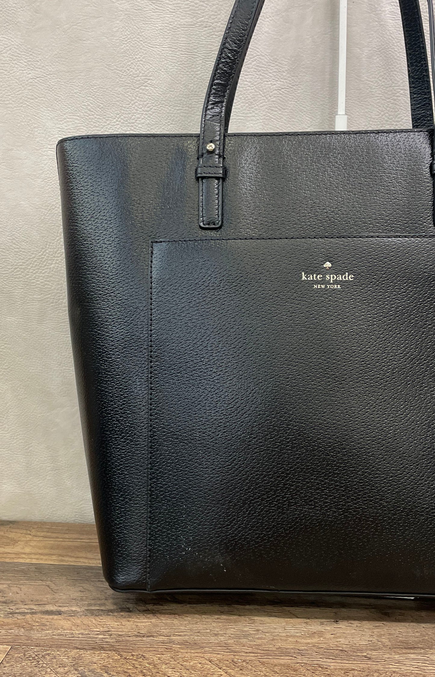 Kate Spade New York Black Saffiano Leather Large Tote Bag Gold Hardware