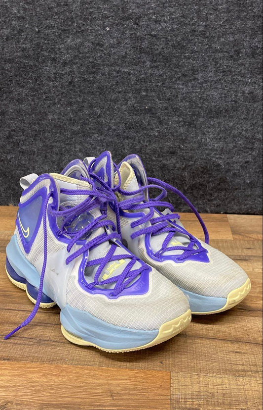 Nike LeBron 19 XIX Aura Citron Purple Basketball Shoes Size 6.5Y