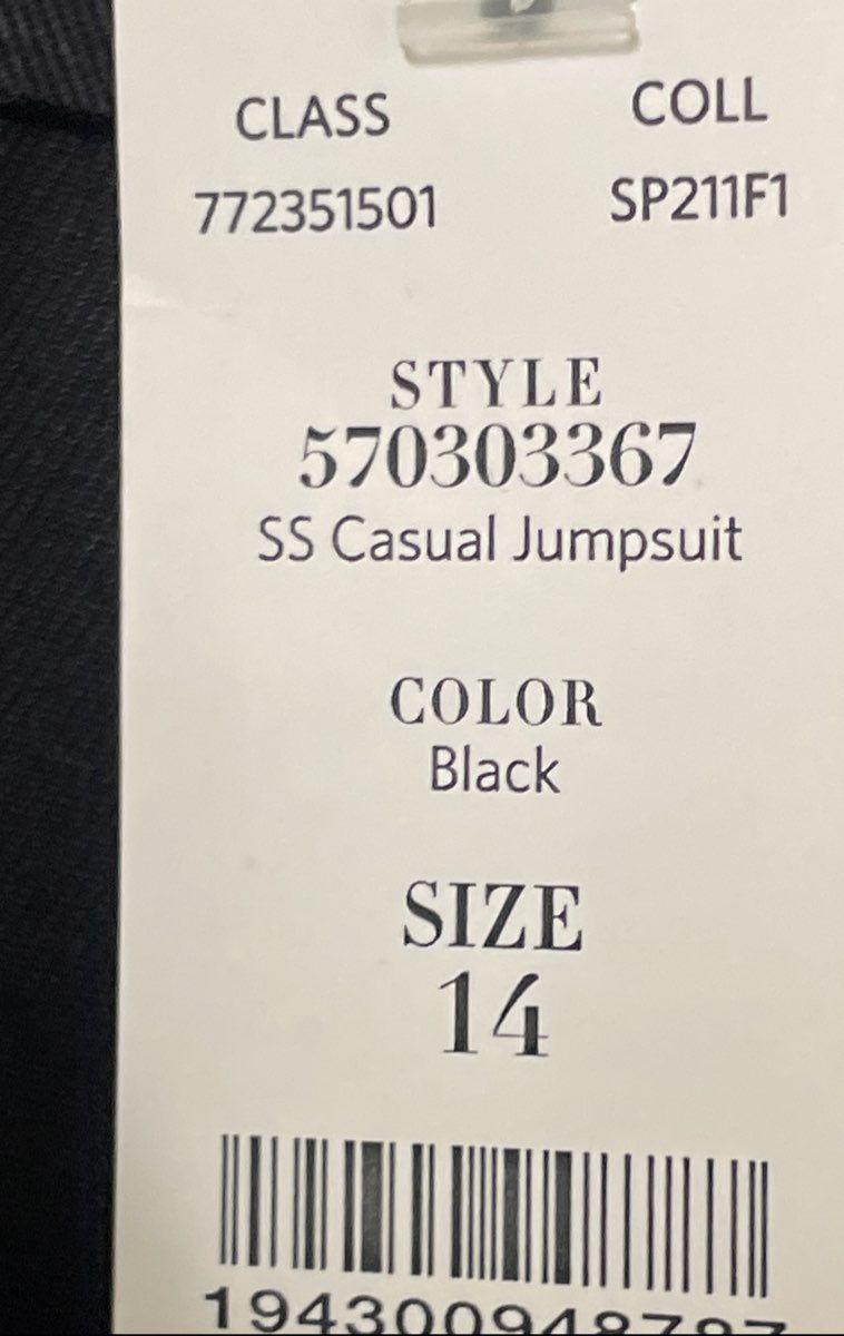 White House Black Market Women's Casual Jumpsuit Black Short Sleeve NWT Sz 14