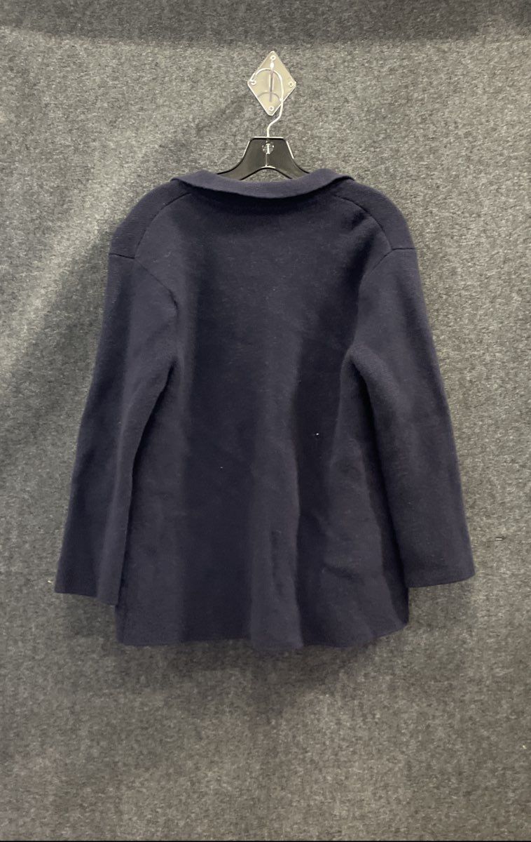 Talbots Women's Dark Blue Notched Lapel Open Front Cardigan Sweater Petite Sz LP