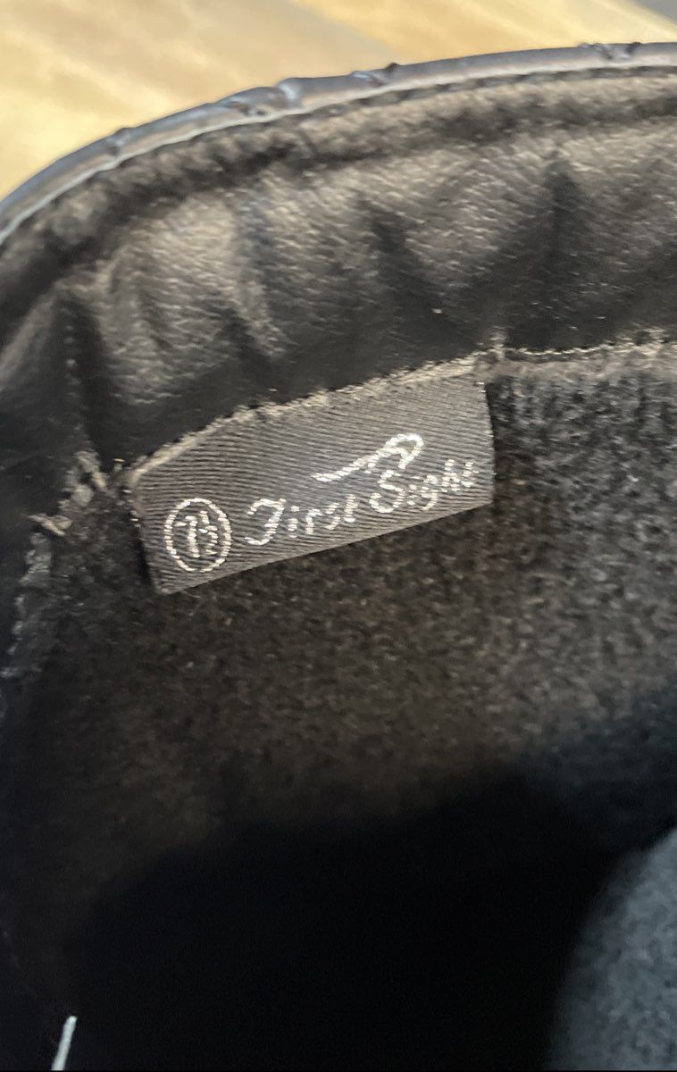 First Sight Black Quilted Back Zipper Rain Boots Women's Size 7.5