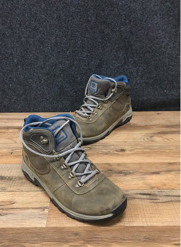 Timberland Norwood Mid Waterproof Hiking Boots Brown Blue Women's Size 8.5