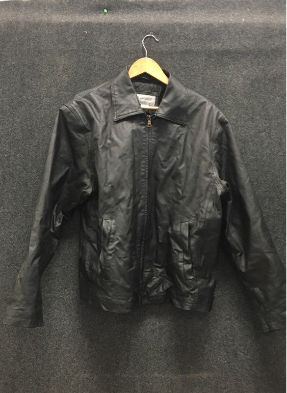 Vintage 90s Vintage Leather Brand Genuine Black Leather Zip Jacket Sz M