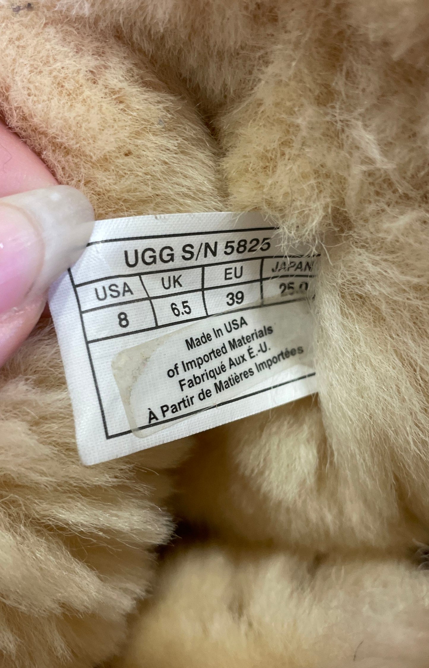 UGG Classic Short 5825 Chestnut Suede Shearling Boots Women's Size 8