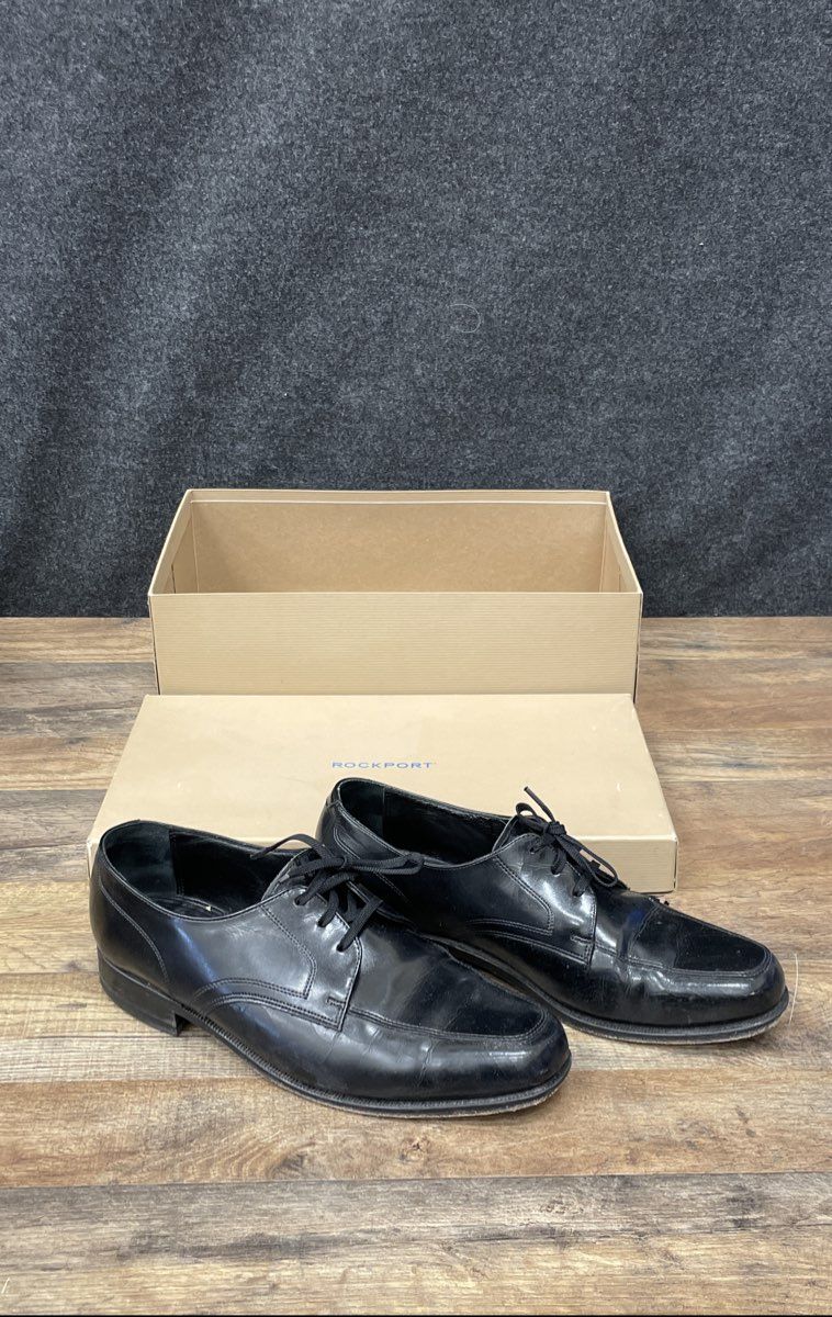 Rockport Black Leather Square Toe Oxford Dress Shoes Men's Size 11 D
