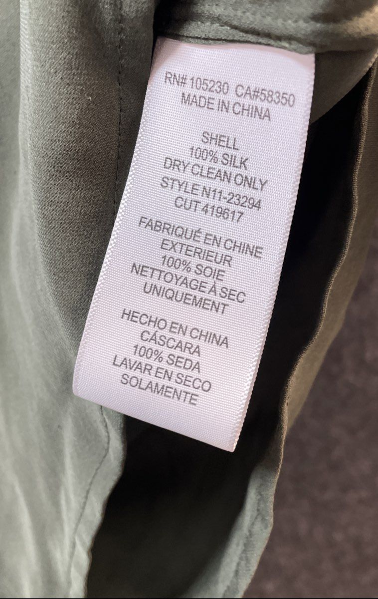 Joie Women's Rancher 100% Silk Top Military Green Cap Sleeve NWT Sz XXS
