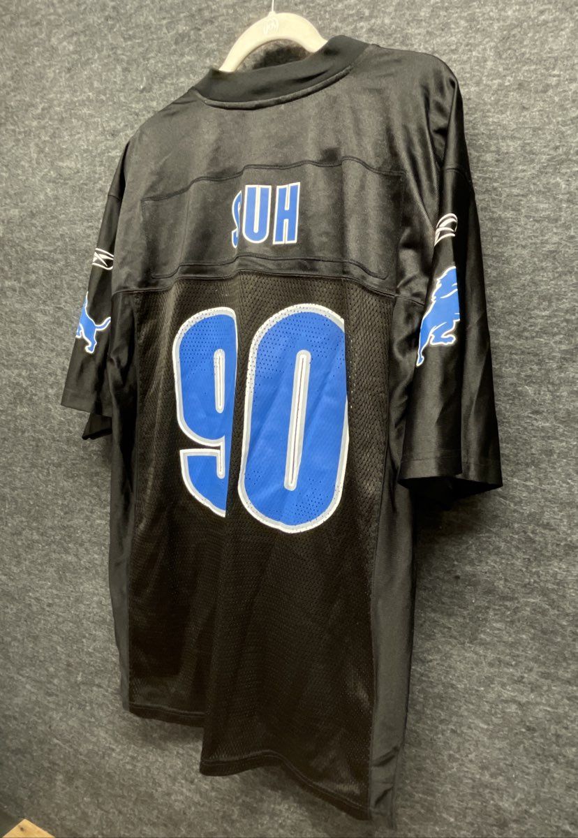 Reebok Men's Detroit Lions Ndamukong Suh #90 Black Alternate NFL Jersey Sz L