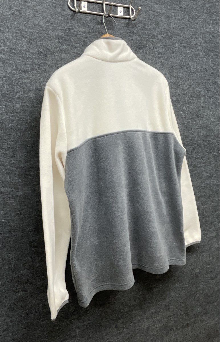 Columbia Women's Benton Springs Snap Front Fleece Pullover White Gray Sz 1X