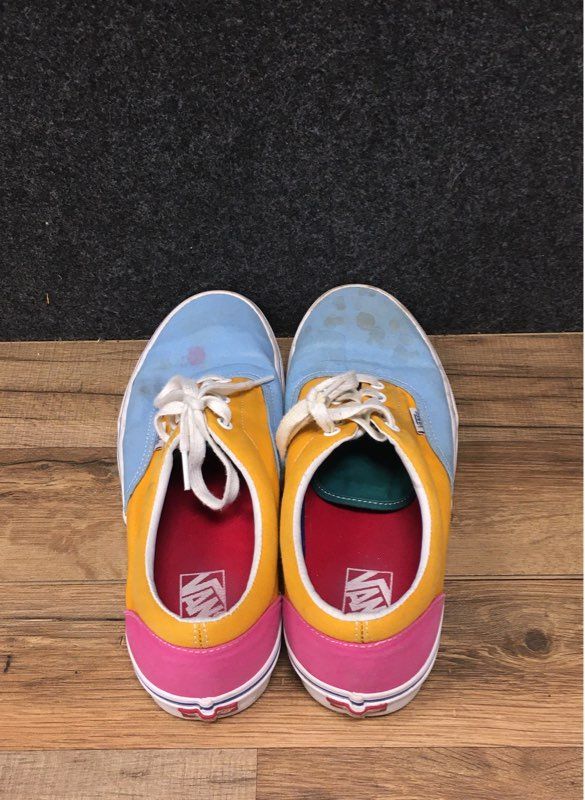 Vans Era Colorblock Blue Yellow Pink Canvas Skate Shoes Men's Size 10