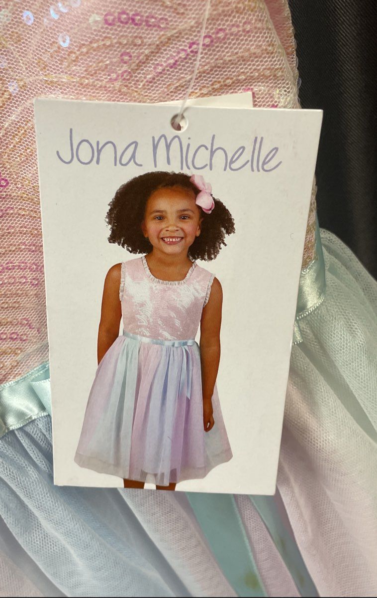 Jona Michelle Girl's Pink Pastel Sequined Tulle Party Dress Sz 10 NWT