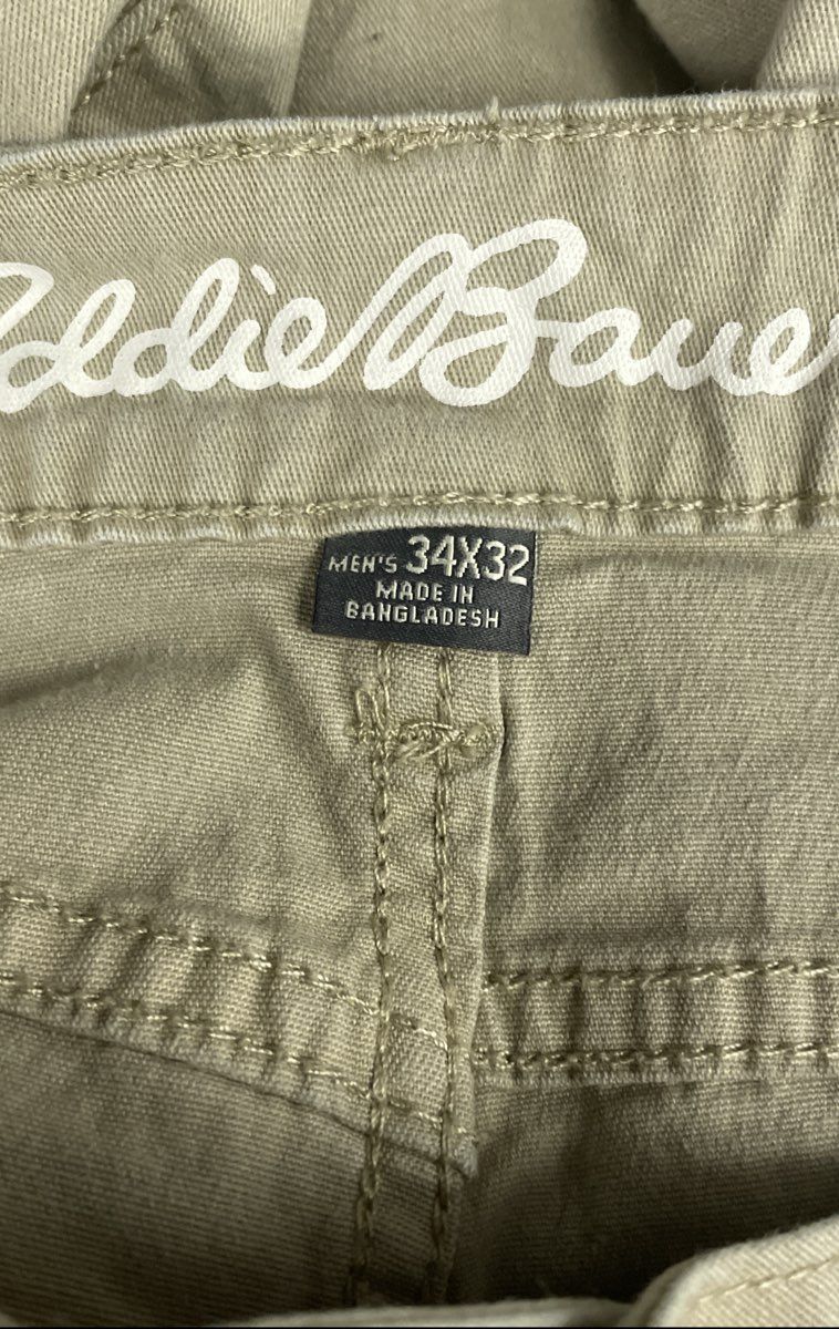 Eddie Bauer Men's Khaki 5-Pocket Cotton Blend Stretch Pants Sz 34x32