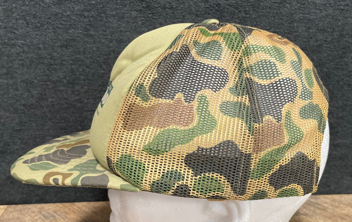 Vintage 1985 Arnold Schwarzenegger Commando Movie Promo Hat Camo Trucker OSFA