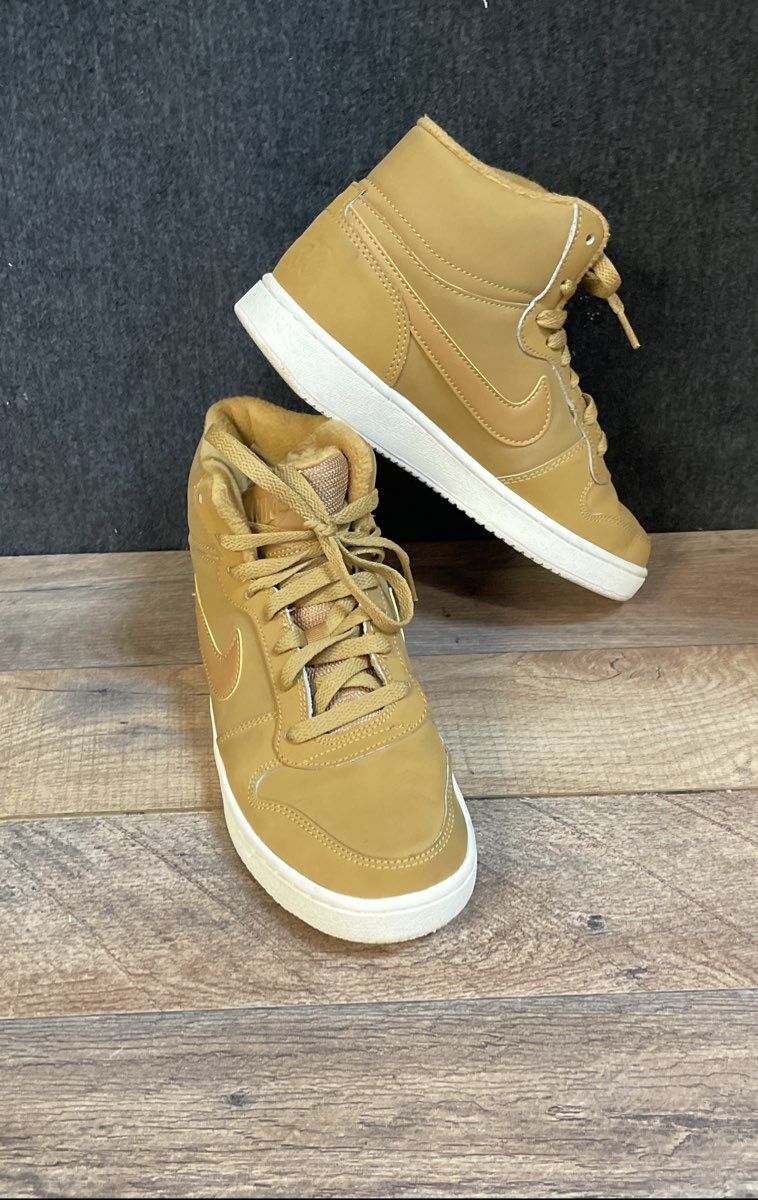Nike Ebernon Mid Winter Wheat Gold Lifestyle High Top Shoes Women's Size 7.5
