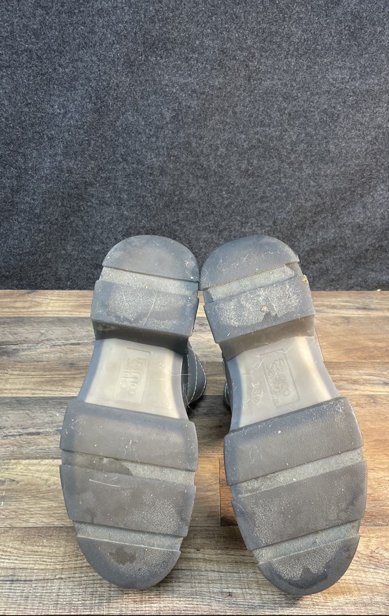 Franco Sarto Galaxy Silver Metallic Waterproof Lug Sole Front Zip Boots Size 10