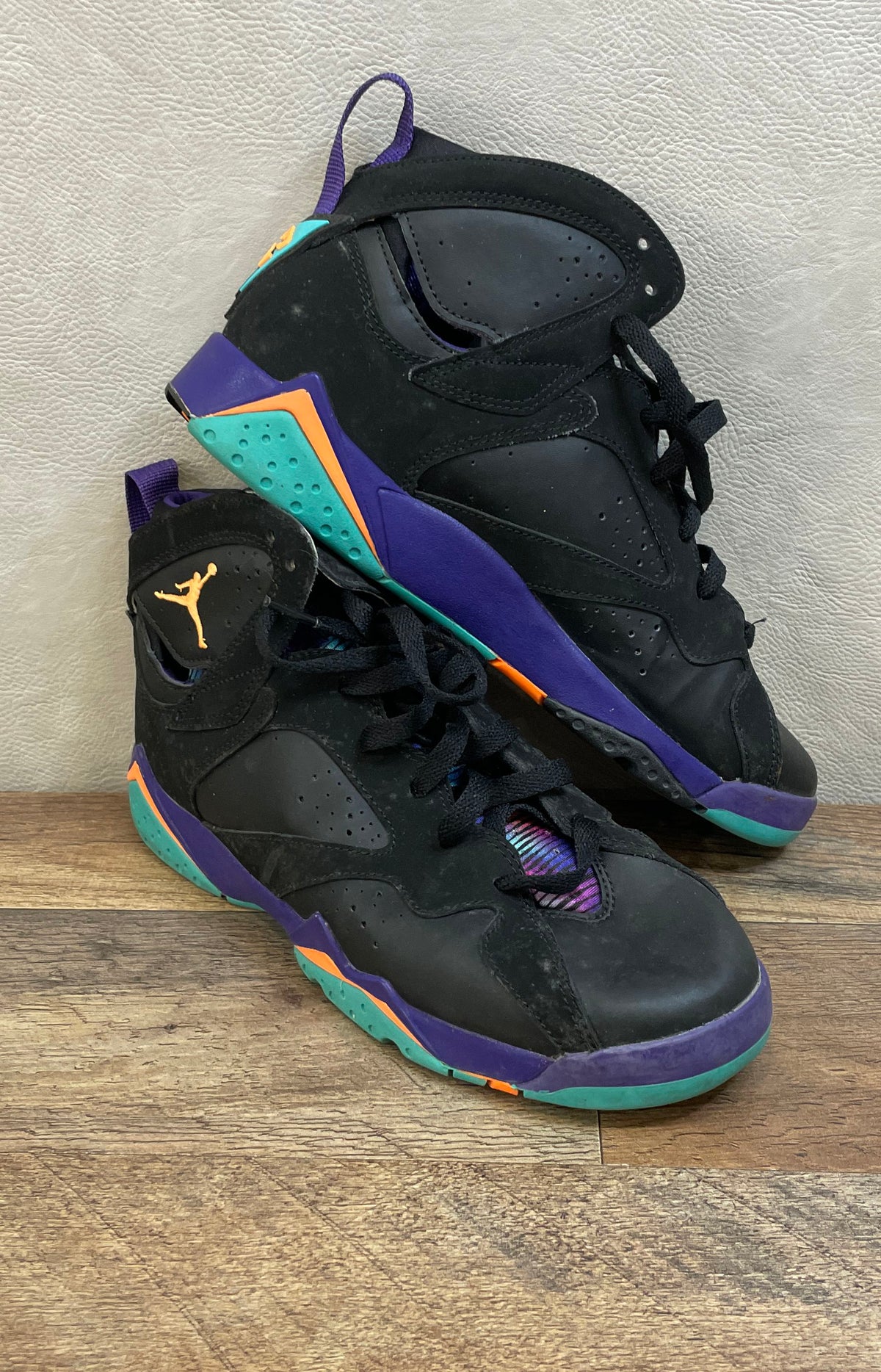 Nike Air Jordan 7 Retro Nothing But Net Sweater Black Teal GS Size 8Y