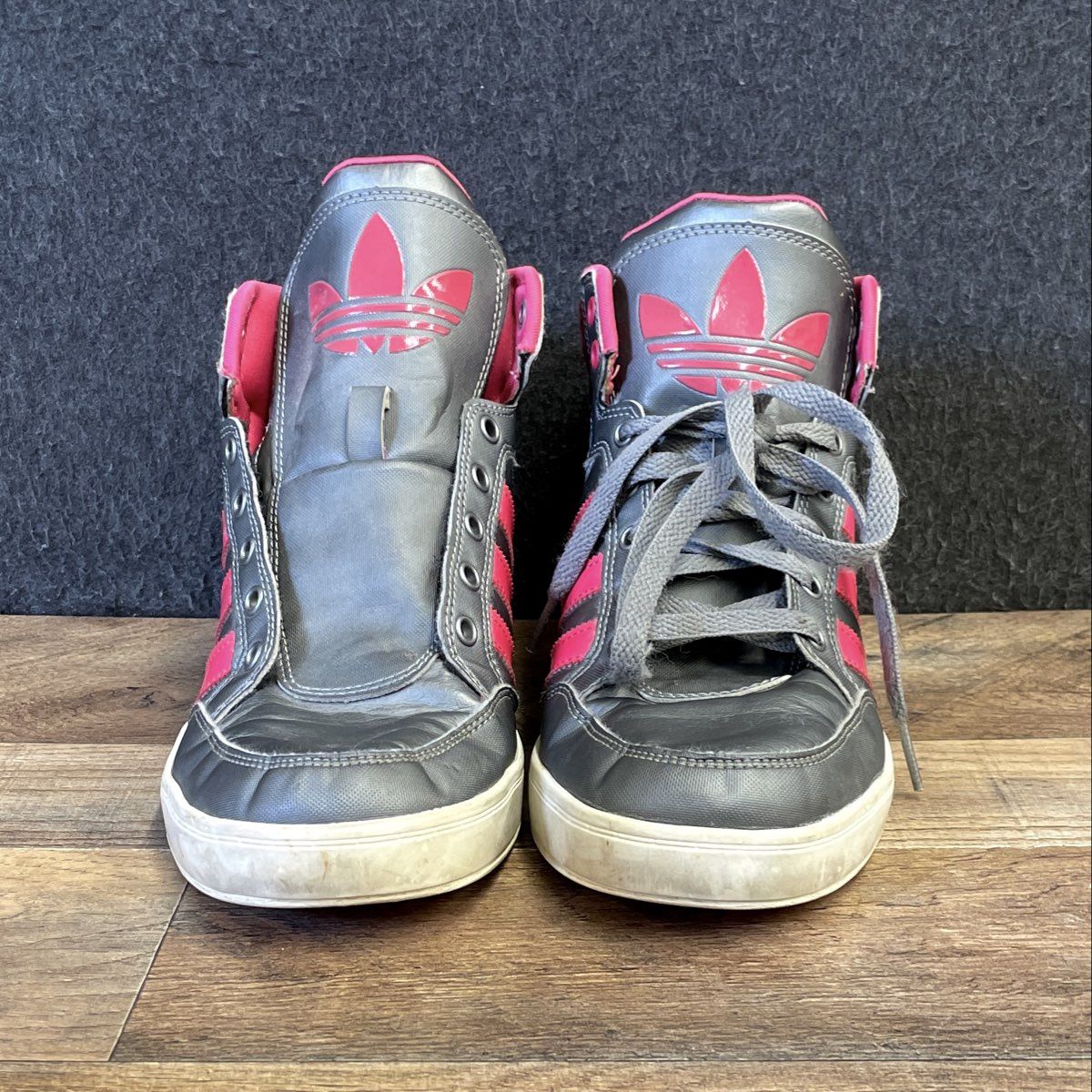 Adidas NEO SE Daily QT Mid Silver Pink Metallic Sneakers Women's Size 8