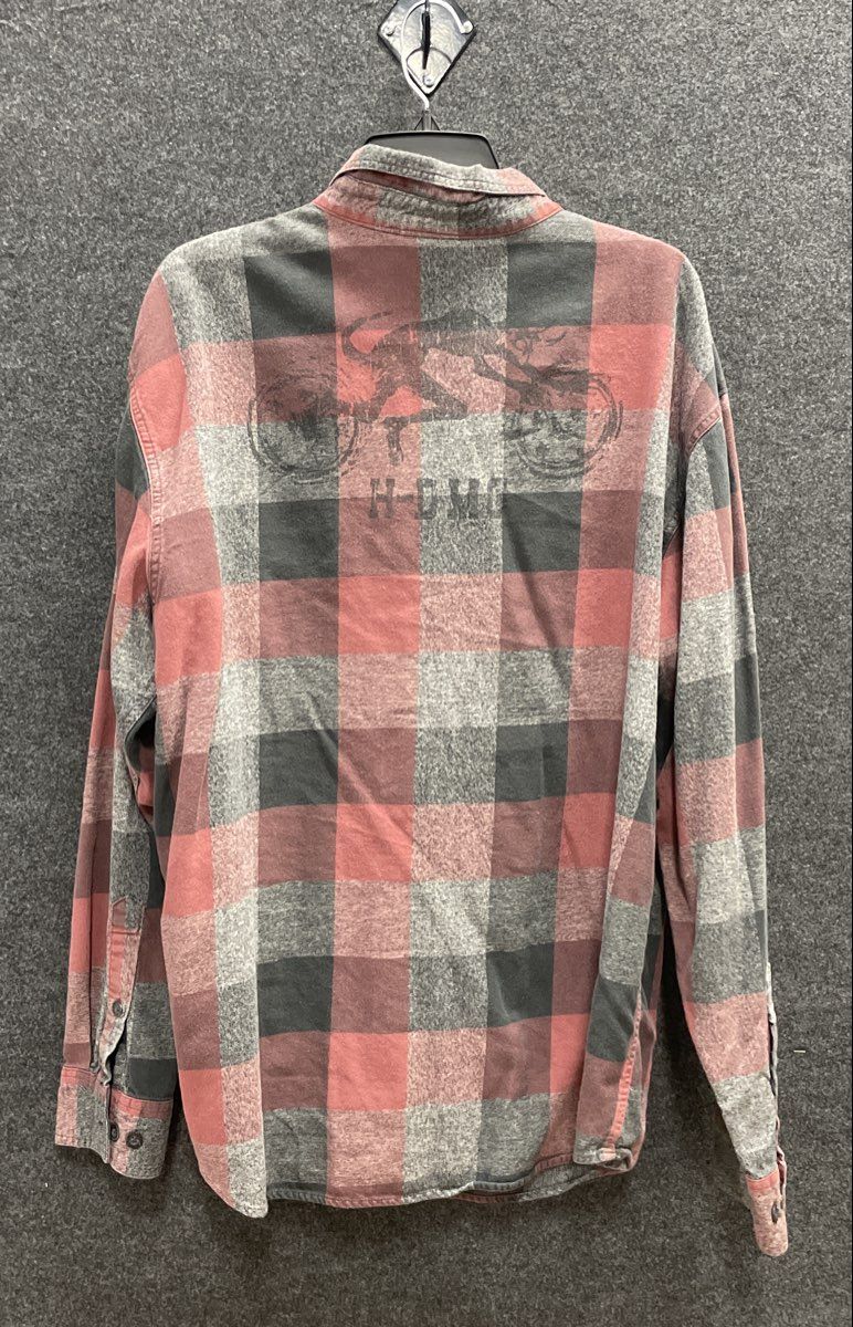 Harley-Davidson Mens Plaid Flannel Long Sleeve Button Down Shirt H-DMC Sz XL