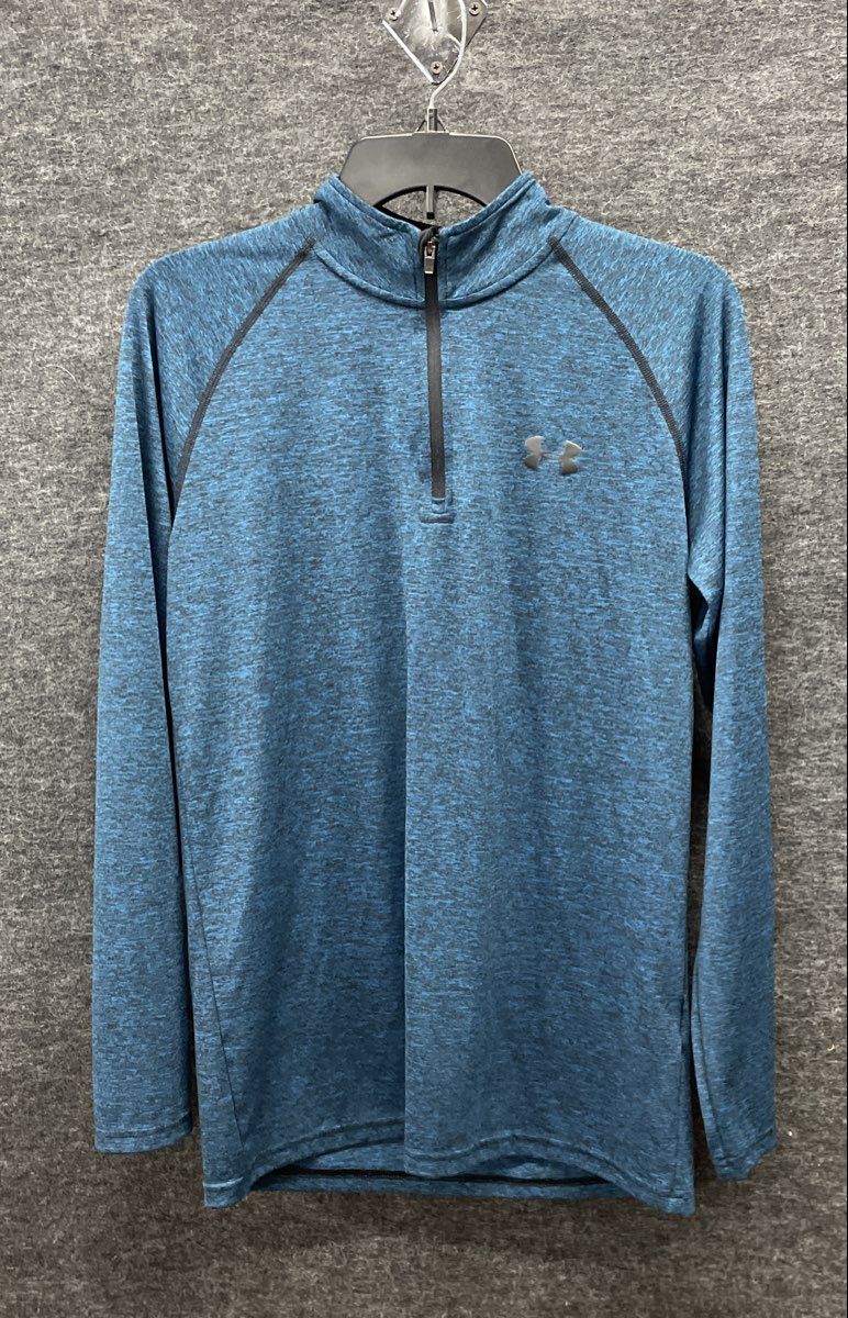 Under Armour Men's Blue Heather HeatGear Tech 1/4 Zip Pullover Size S