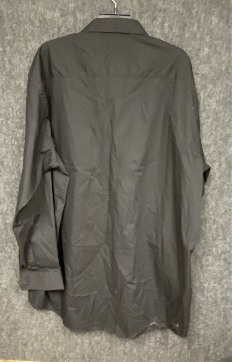 Stacy Adams Men's Black Regular Fit Long Sleeve Button Front Dress Shirt 19