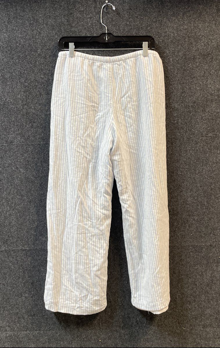Hollister Women's Blue White Striped Linen Blend Wide Leg Lined Pants Sz S