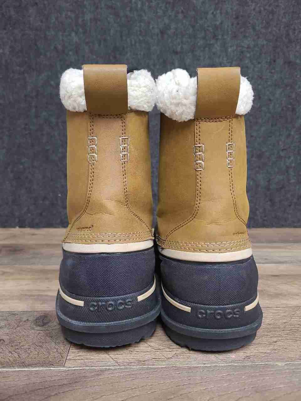 Crocs AllCast II Luxe Waterproof Snow Duck Boots Wheat Black Men's Size 8