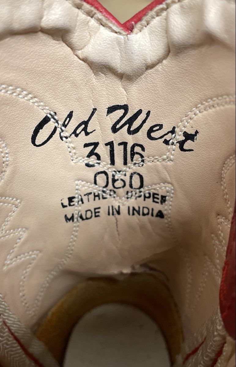 Wild West Kids Red Stitched Western Cowboy Boots