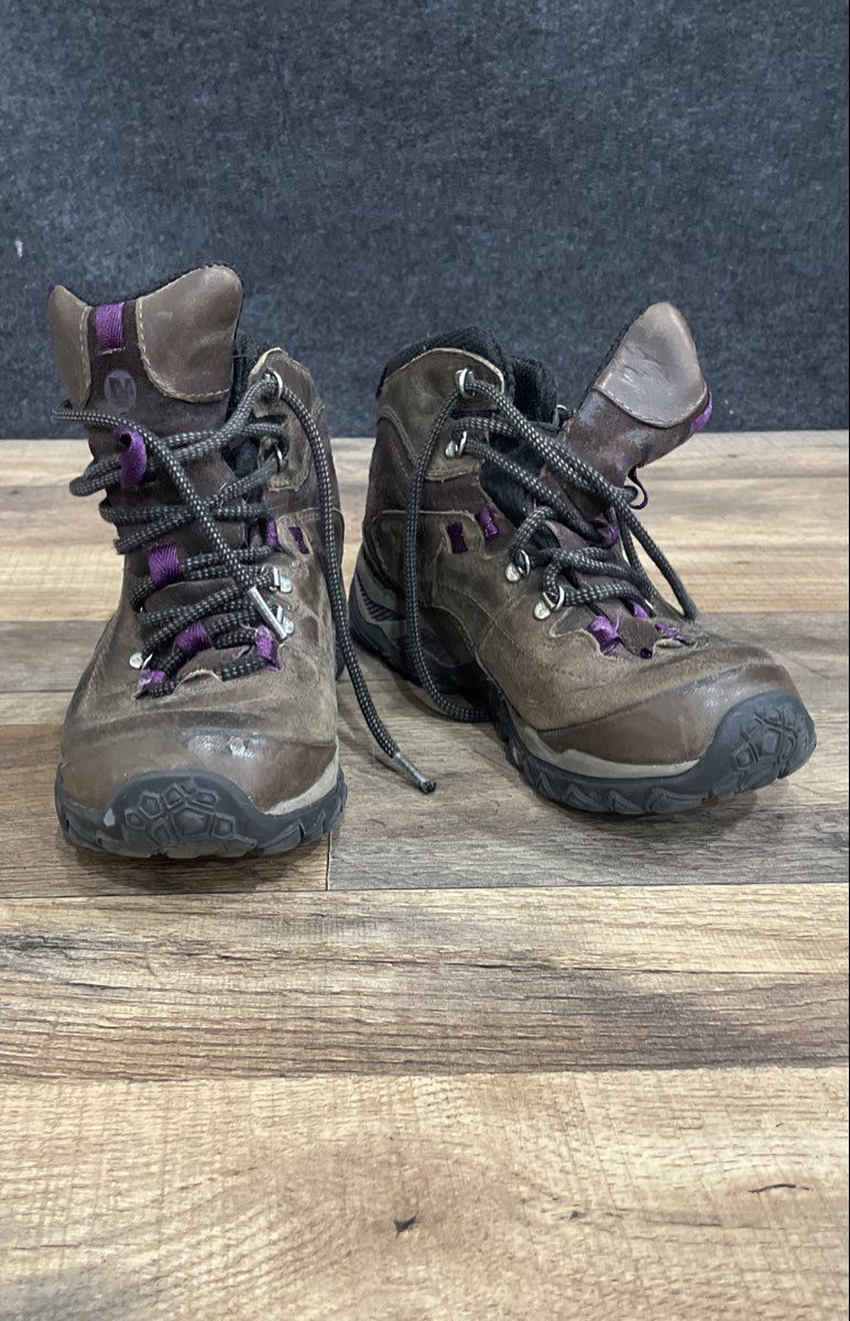 Merrell Moab Mid Waterproof Brown Purple Women's Hiking Boots Size 5