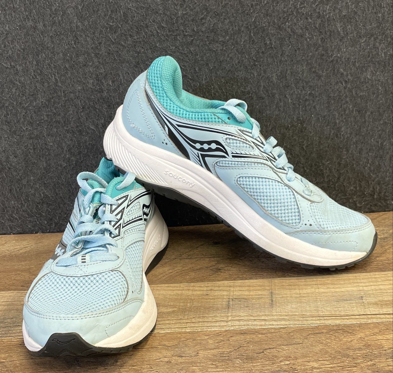Saucony Cohesion 14 Teal Silver Women's Running Shoes Size 8.5