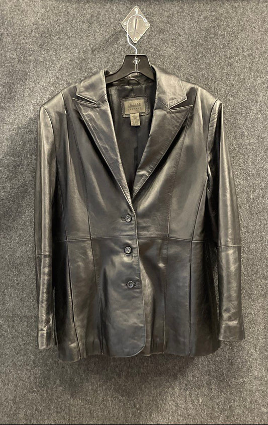 Vintage Y2K John Paul Richard Women's Black Lamb Leather Blazer Jacket Sz 12